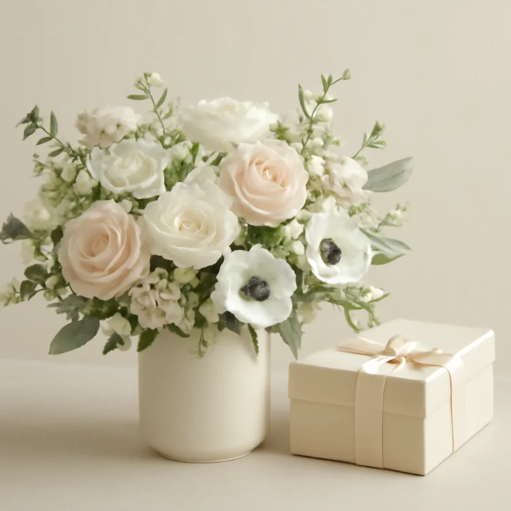 Supporting floral arrangement for flower subscription