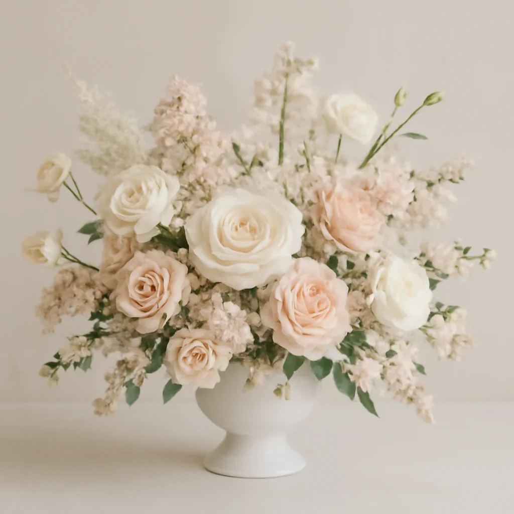 Supporting floral arrangement for features