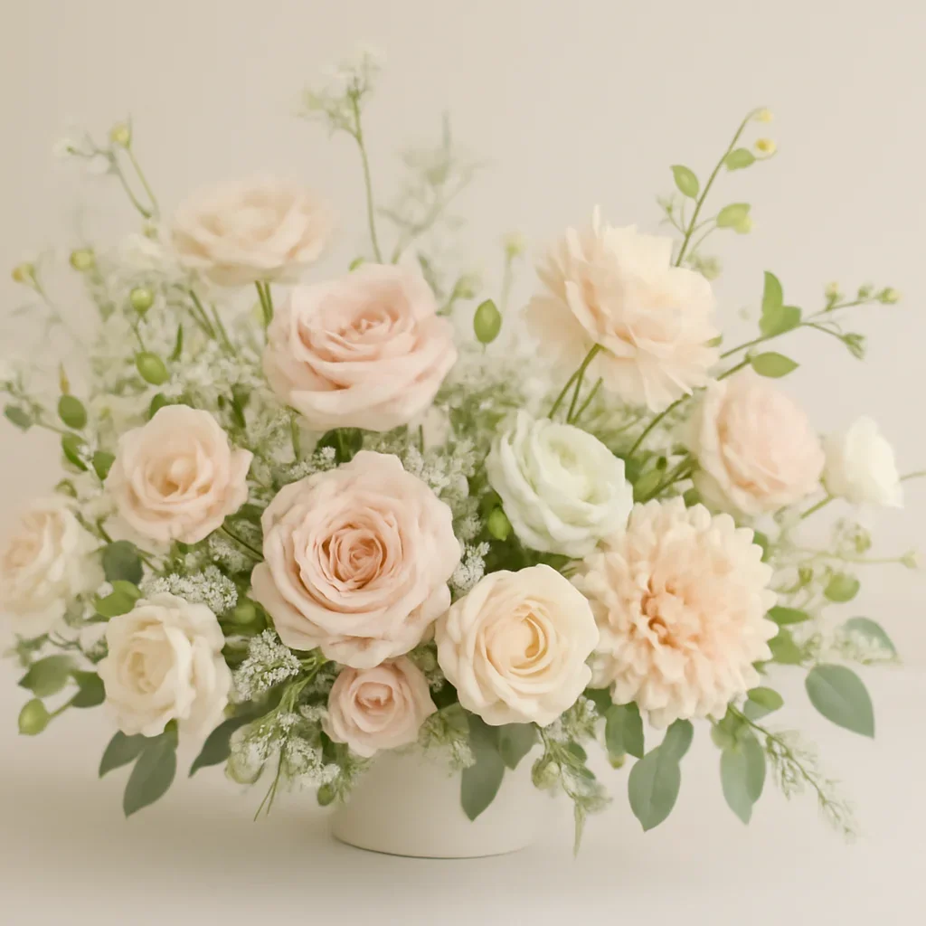 Supporting floral arrangement for integrations