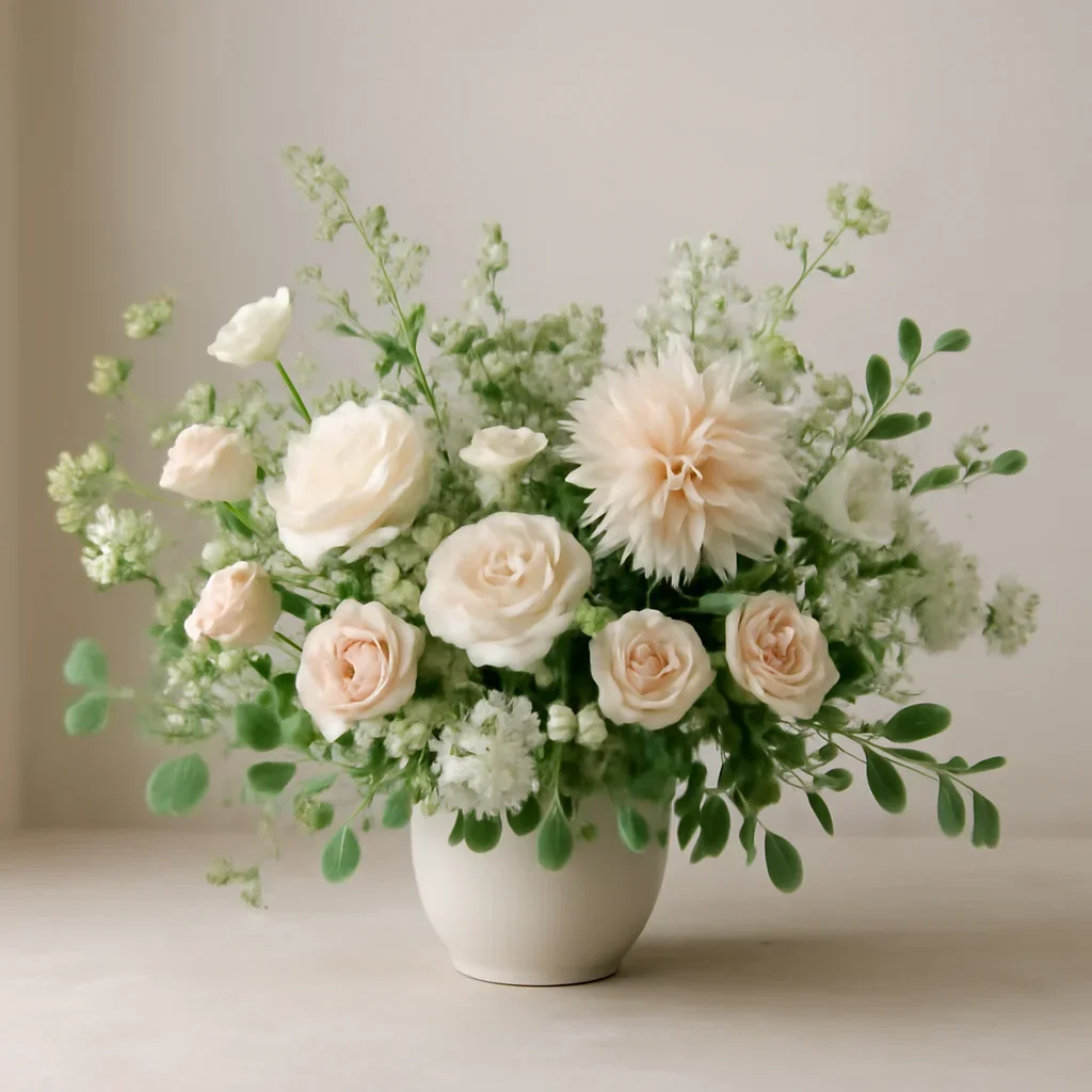 Supporting floral arrangement for birthday flowers