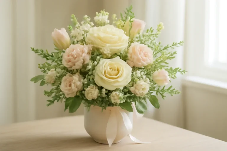New Baby Flowers bouquet presentation for Fresh Flowers Canada
