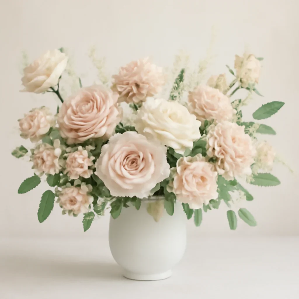 Supporting floral arrangement for solutions