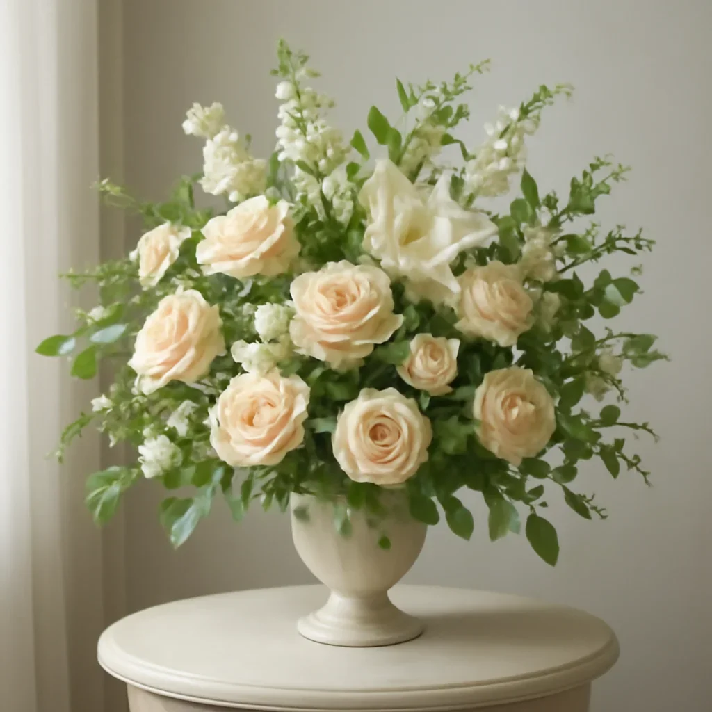 Supporting floral arrangement for sympathy flowers